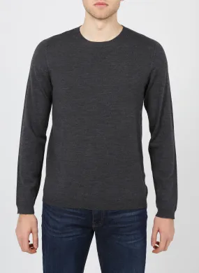 AU PRINTEMPS PARIS Jersey regular fit de lana con cuello redondo en gris