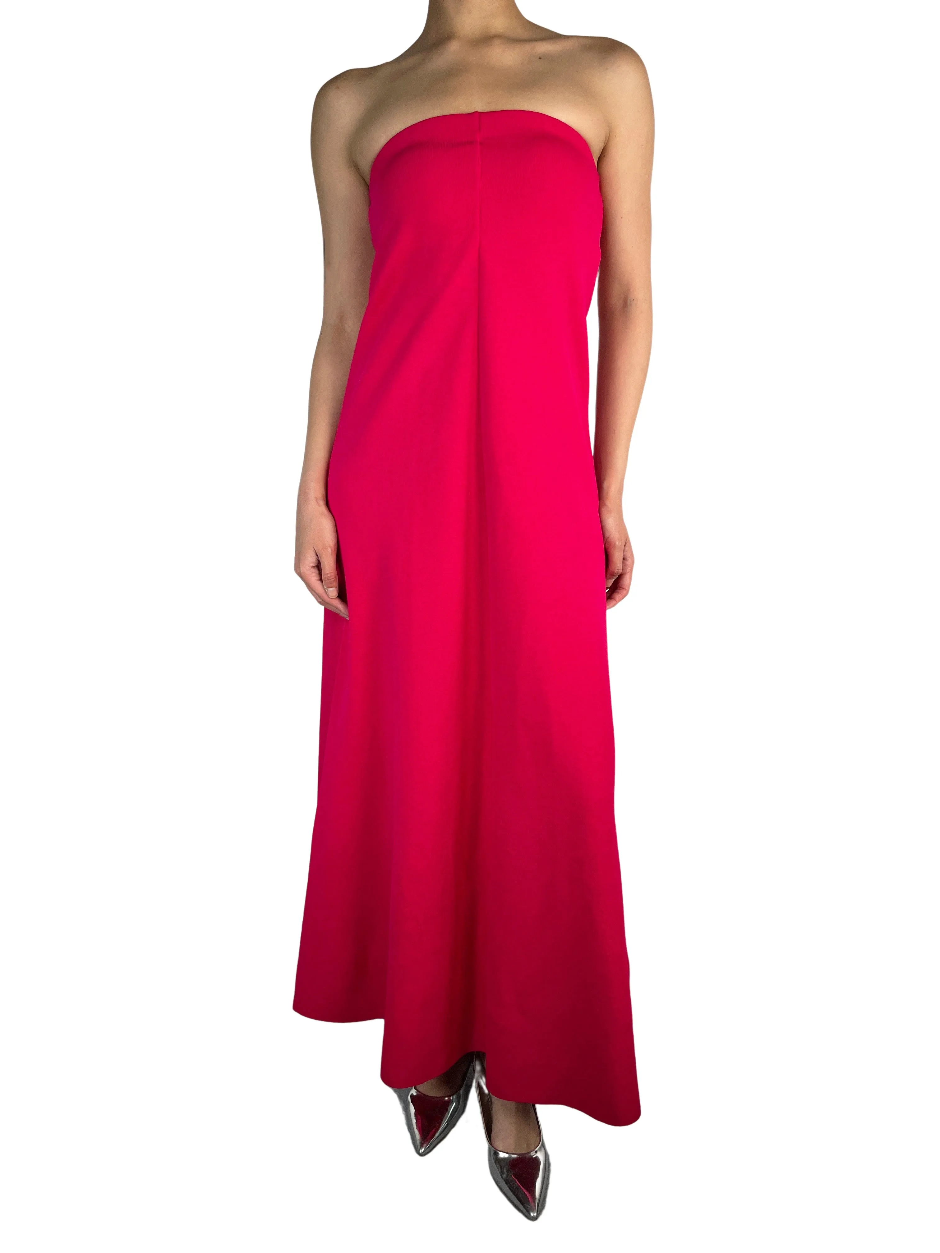 ZARA Vestido O Falda Maxi Fucsia Viscosa